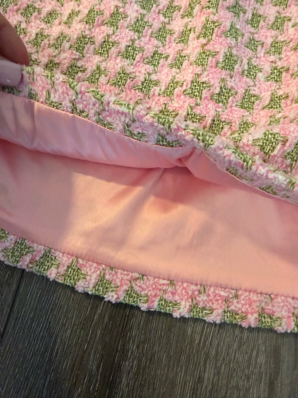 Guizio Halstead Pink Mini Skirt Houndstooth Pattern Size Medium - Picture 4 of 9